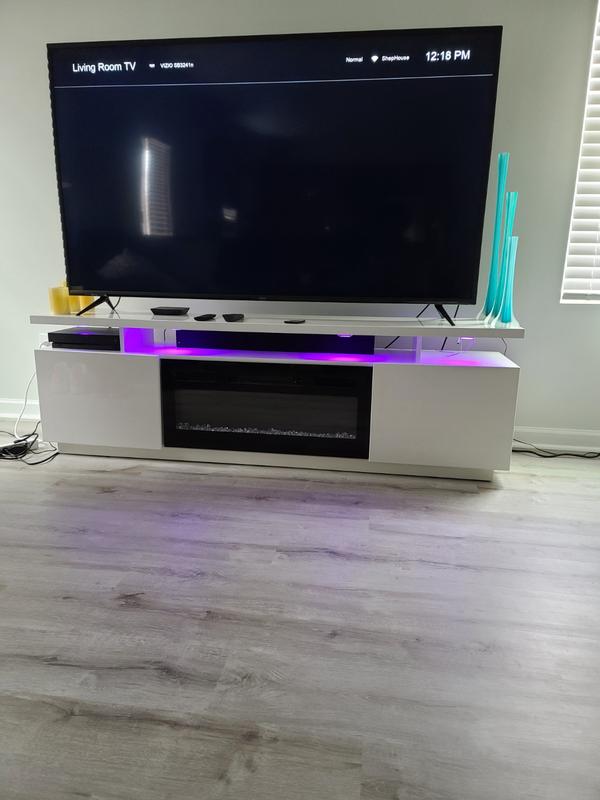 EvaKBL Electric Fireplace Modern 71" TV Stand Meble Furniture