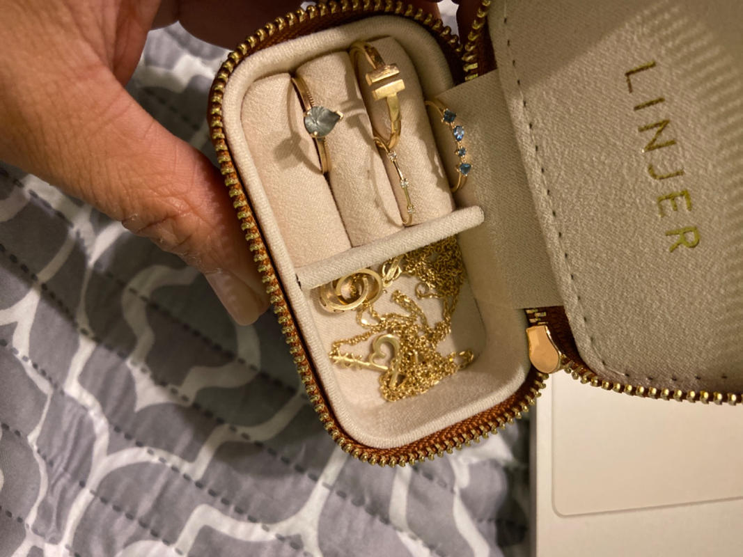 Mini Travel Jewelry Case - Cognac
