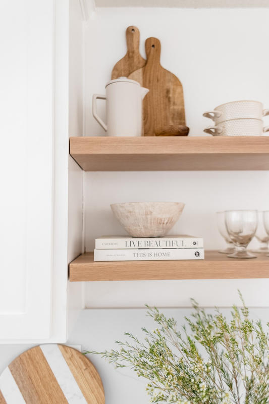 White Oak Floating Shelf With, Solid Wood Floating Shelves Canada