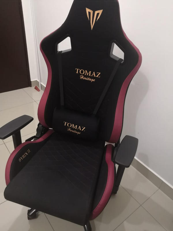 Tomaz Syrix Ii Gaming Chair Black Burgundy Fabric Tomaz