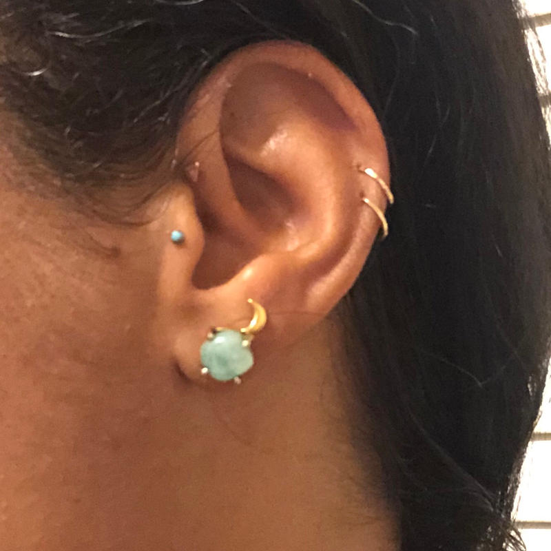 Solid Gold Moon Earrings