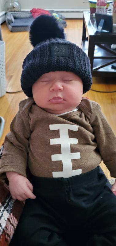 Your Melon Black Monochrome Baby Pom Beanie