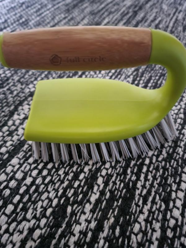 Full Circle Be Good Kitchen Dish Brush with Bamboo Handle – Long Handle  Scrubber with Tough Bristles, Green, (Pack of 1)