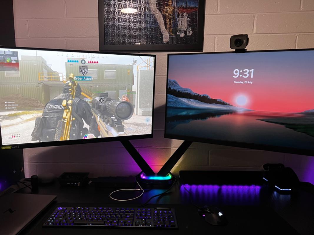 desky dual monitor arm