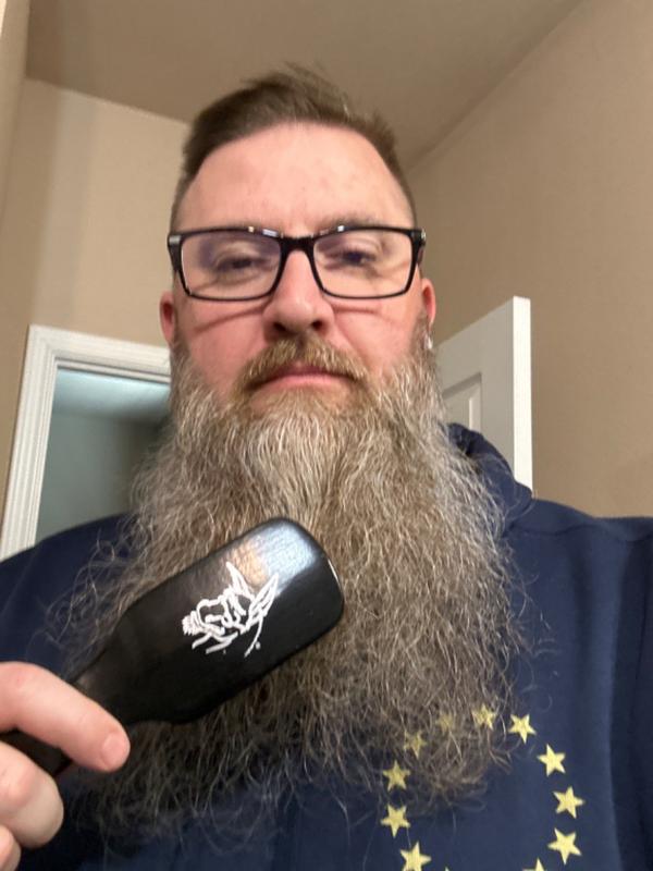 Badass Beard Brush 100 Boars Hair Black Hardwood Frame