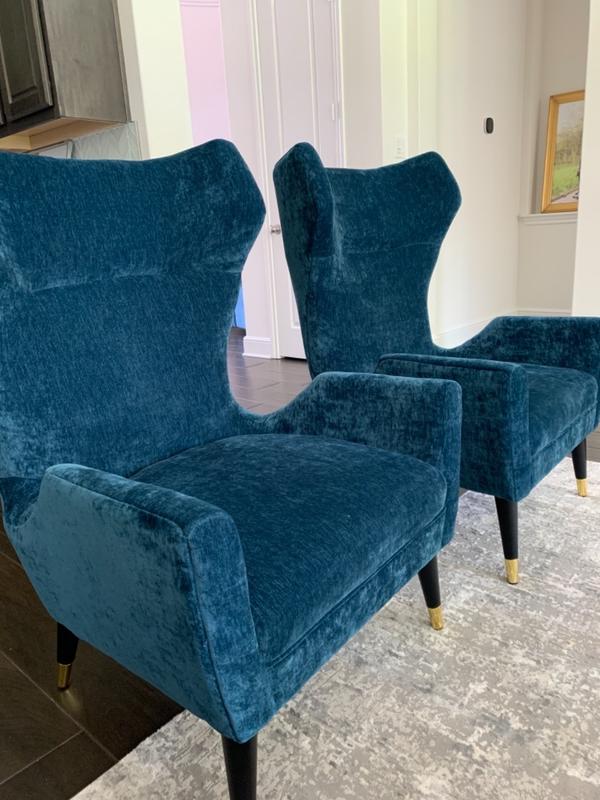 logan navy velvet chair