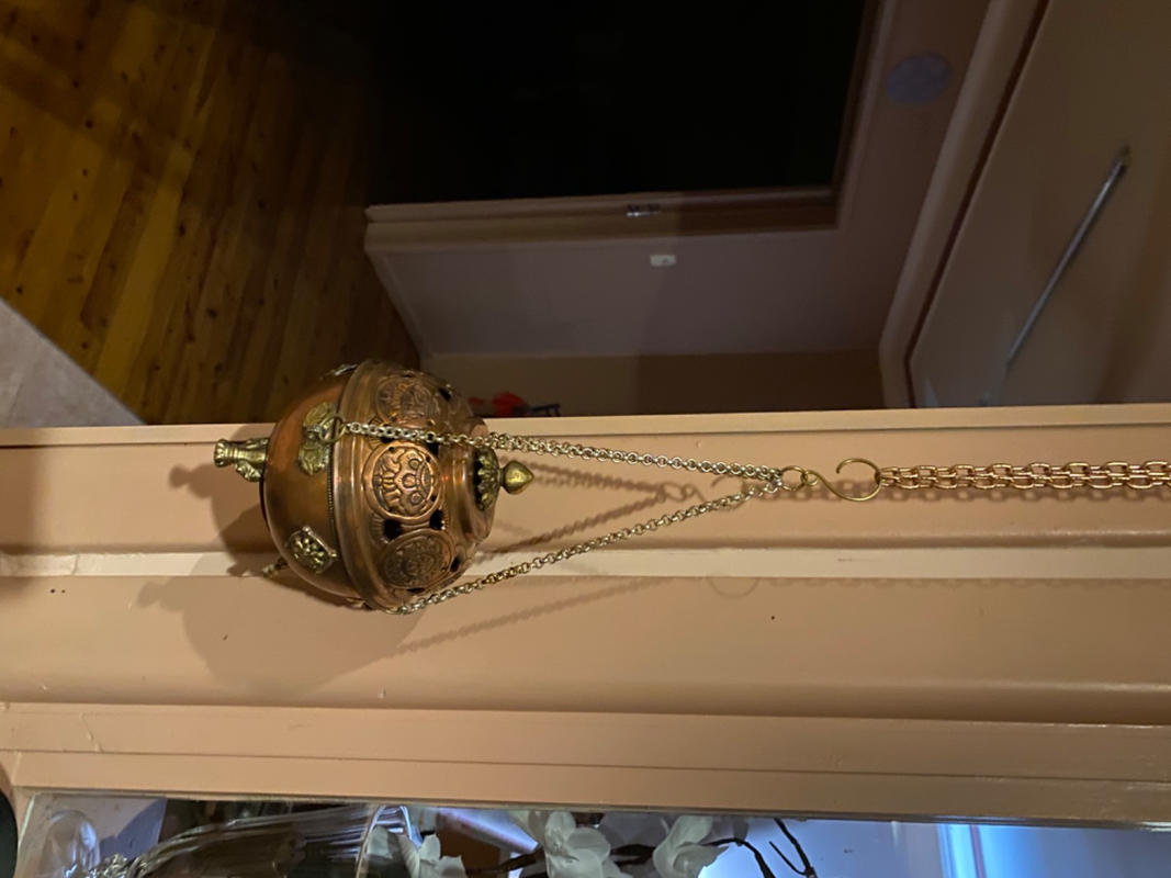 Hanging Brass Charcoal Incense Burner Halka B. Organics