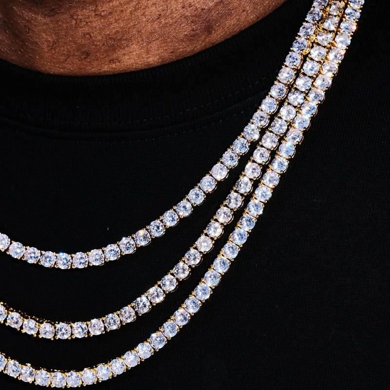 5mm 18K Gold-Plated Iced BlingBling Tennis Chain – The GUU Shop