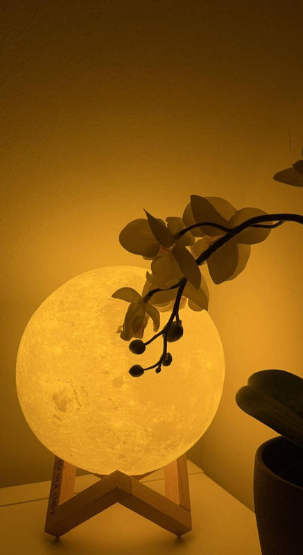 Balkwan Mond Lampe, Mondlampe 3D Druck Mond Lampe Dimmbar USB Lade