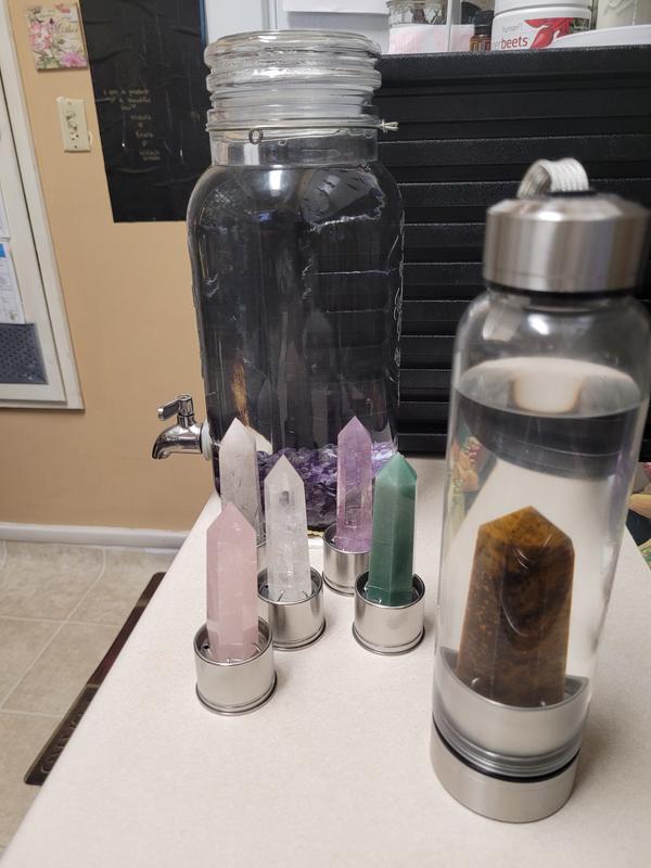 Smoky Quartz Crystal Water Bottle | Gemstone Point | Grounding - VOLTLIN
