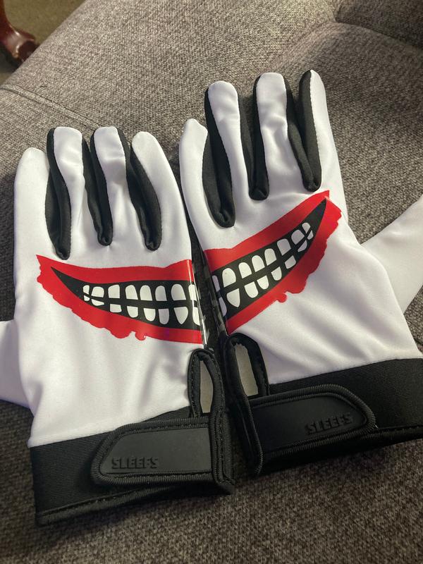 Smile White Sticky Football Receiver Gloves 