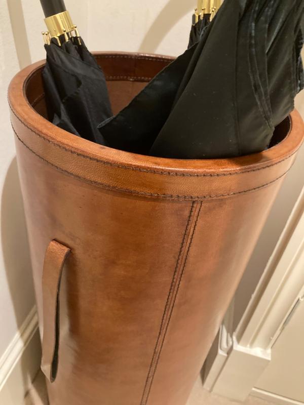 Leather Umbrella Holder. Waterproof Lining. Smarten An Entrance Hall