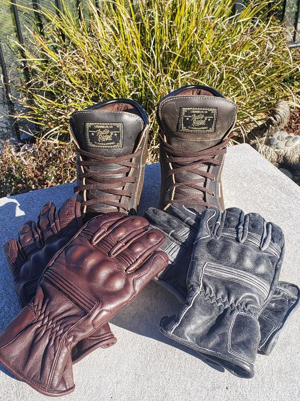 Full Gauntlet Motorcycle Gloves • Black Indie Ridge