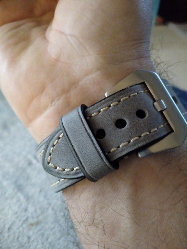 Genuine Italian Cow Leather Vintage Grey Watch Strap 