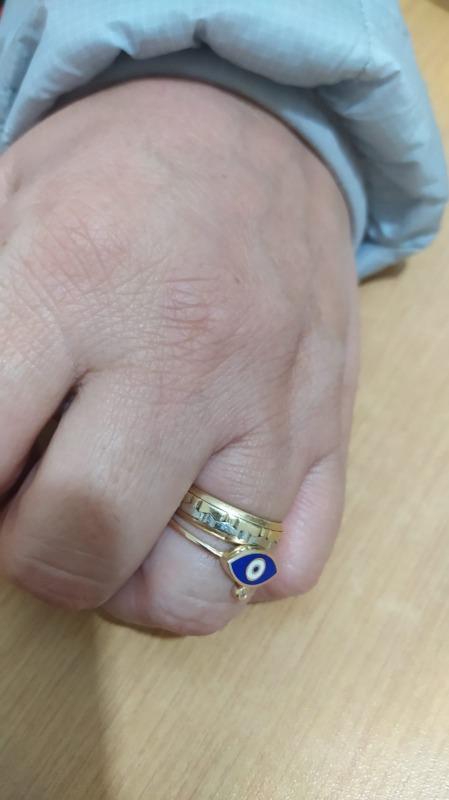 14k Solid Gold Evil Eye Ring | Statement Rings for Women in 14k 