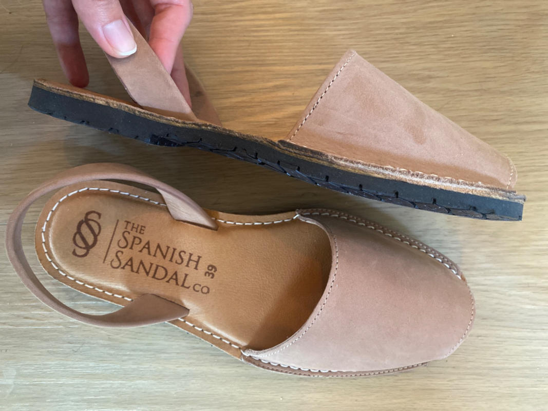 Tan nubuck espadrille wedges - The Spanish Sandal Company