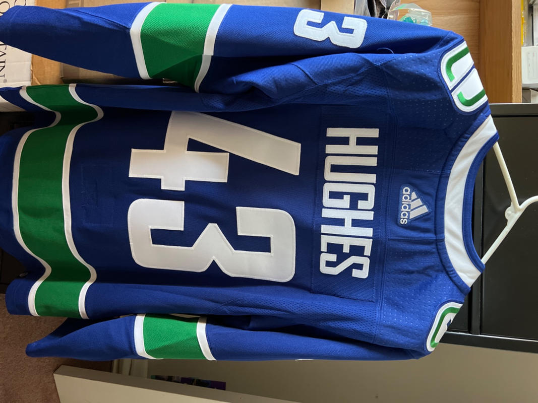 Adidas Men's Quinn Hughes Blue Vancouver Canucks Home Authentic Pro Player  Jersey