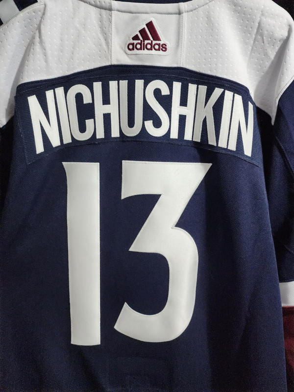 Adidas Valeri Nichushkin Colorado Avalanche Men's Authentic Hockey Fights  Cancer Primegreen Jersey - White/Purple