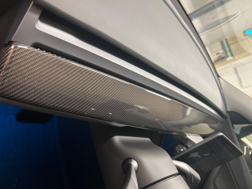 OEM Real Carbon Fiber Tesla Model 3 Dashboard CoverHansshow