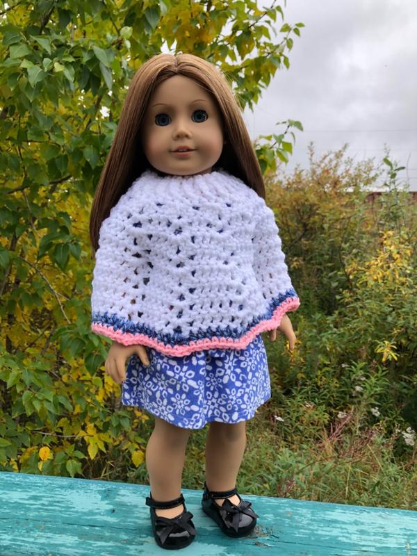 Sweet Pea Fashions Ribbed Neck Ripple Poncho and Hat Doll Clothes ...