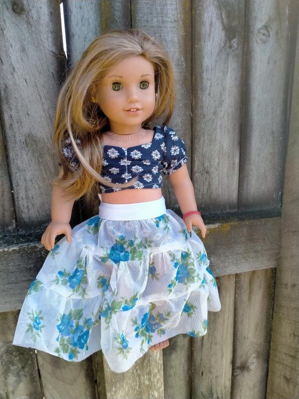 BuzzinBea Nymphea Skirt, Shorts, and Top 18 inch Doll Clothes Pattern