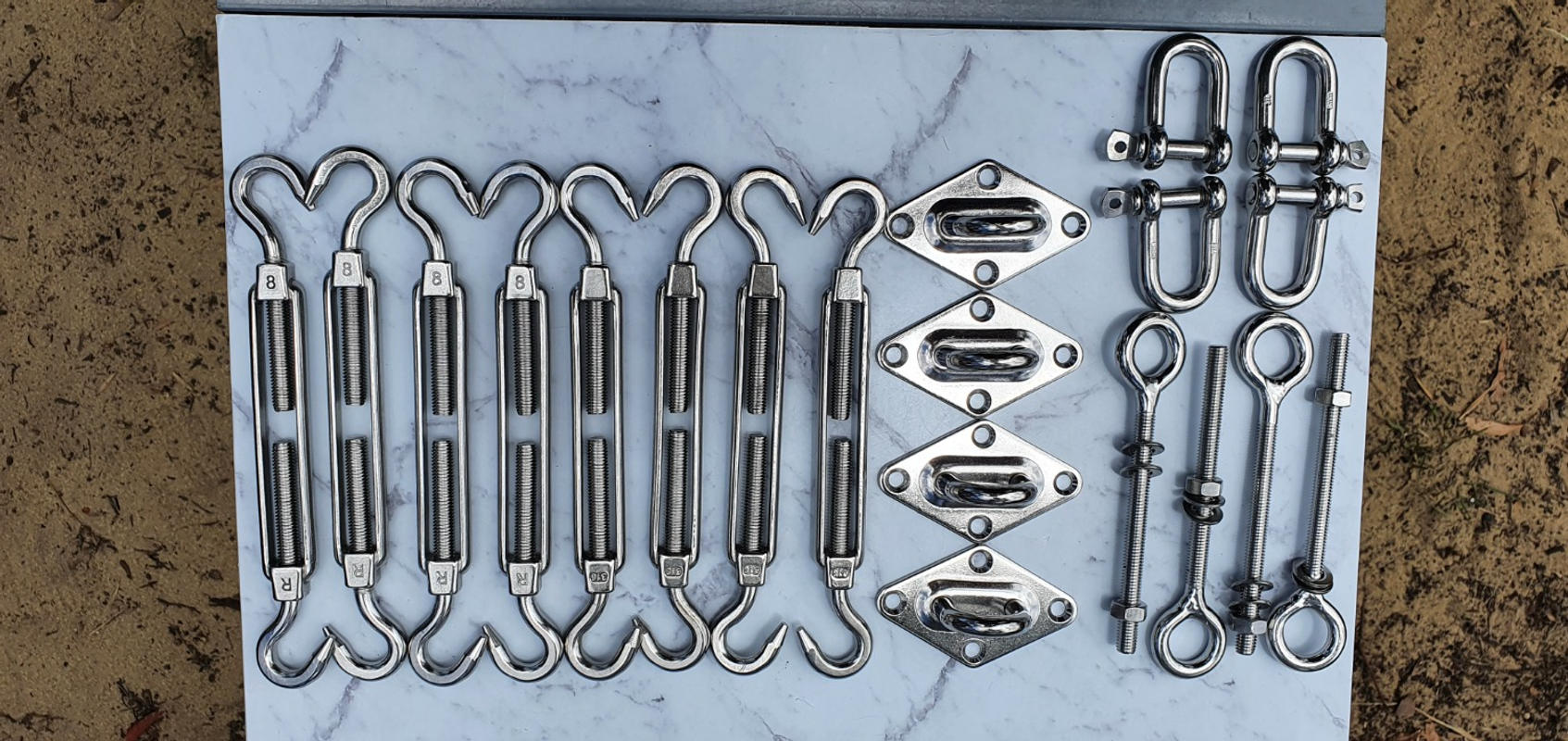 28 Mm Marine Grade Stainless Steel Sail Mounting Kit