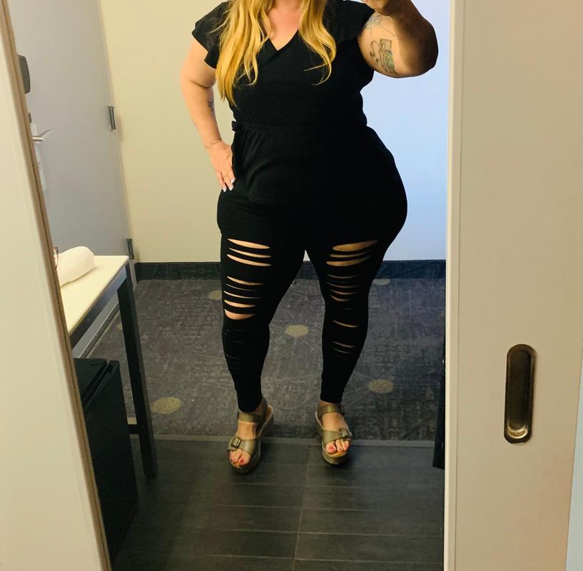 plus size distressed leggings