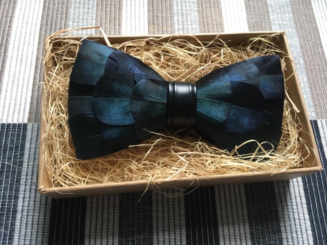 Blue Feather Bow Tie – Bow Ties for Men – Bow SelecTie