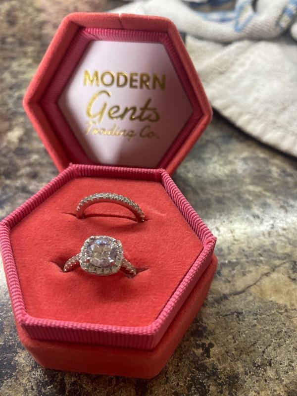 Modern Hexagon Ring Box Colorful Hexagon Jewelry Box Modern Gents