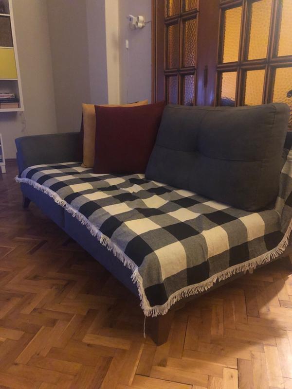 Koltuk Örtüsü Naturel Dama Lacivert, Bonvagon
