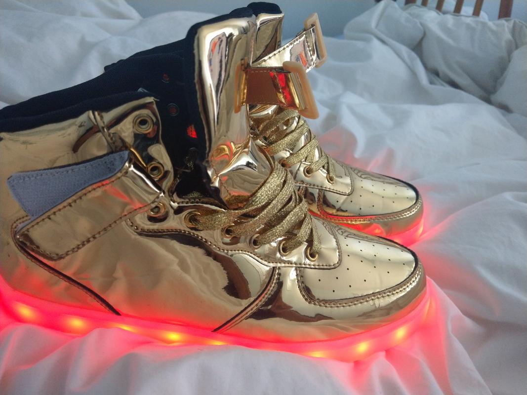 Flashez Gold Light up Trainers High Top | UK Brand