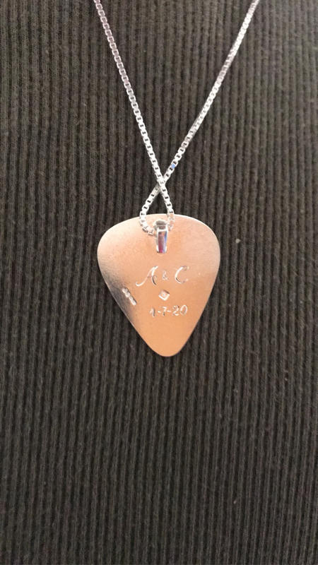 Edge Only Satin Mens Plectrum Pendant Matt Silver in Metallic for Men Mens Jewellery Necklaces 
