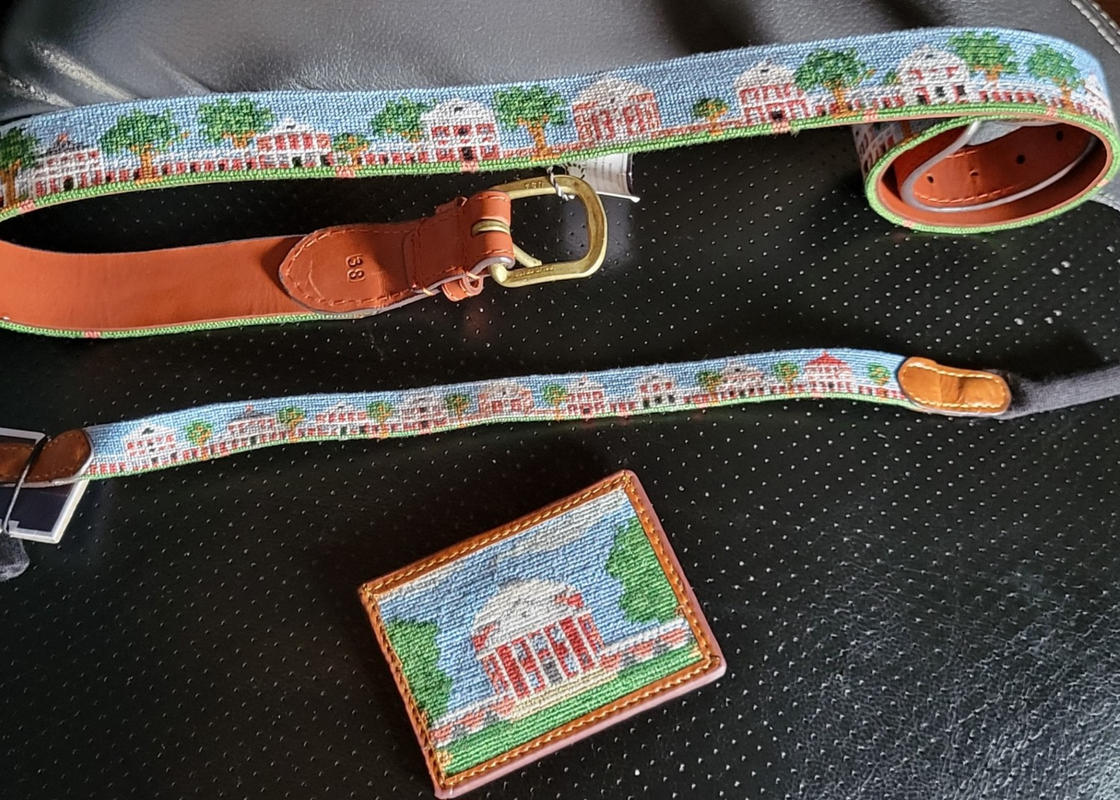 Smathers & Branson Needlepoint Belt - University of Virginia UVA