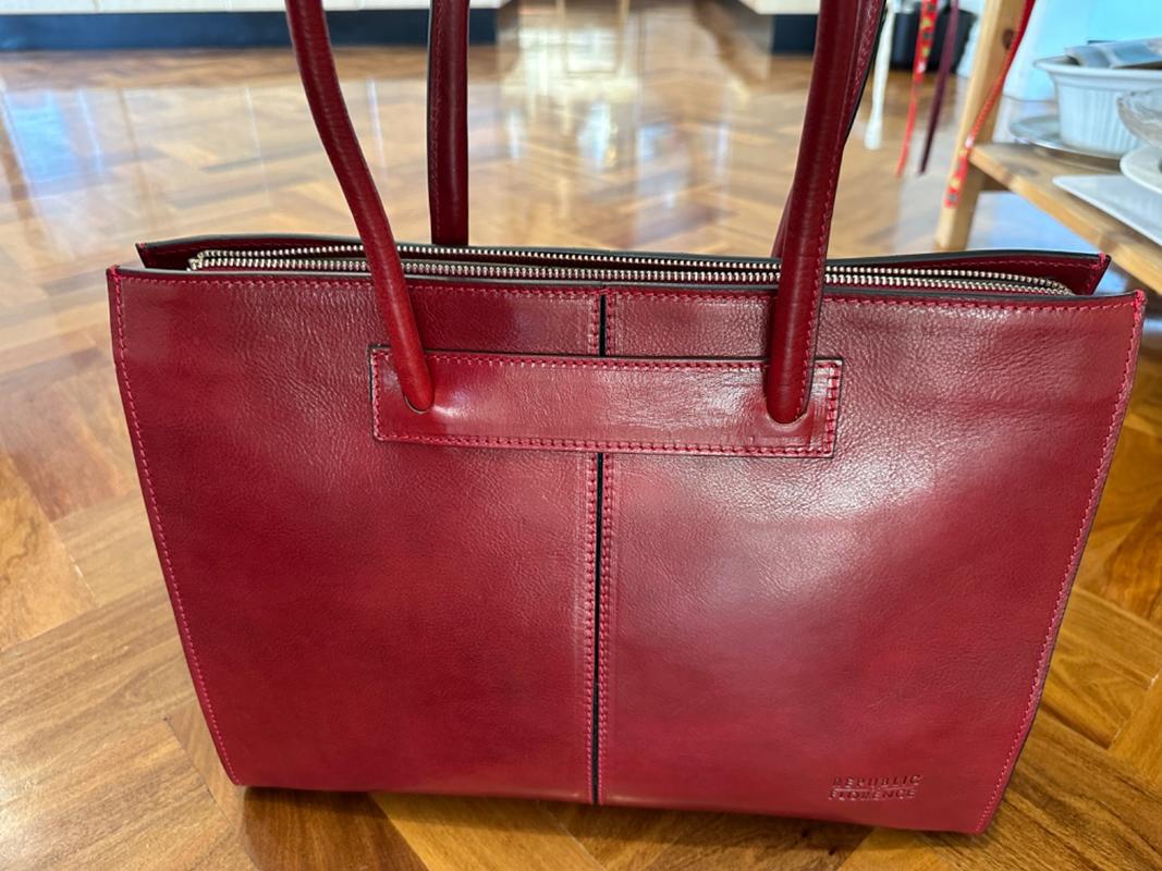 Florence Red - Leather Woman Briefcase - Republic of Florence
