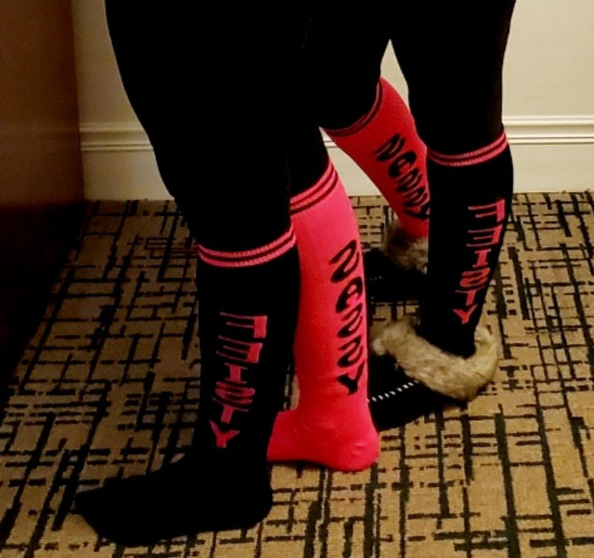 MadSportsStuff Personality Word Socks Over The Calf Length 