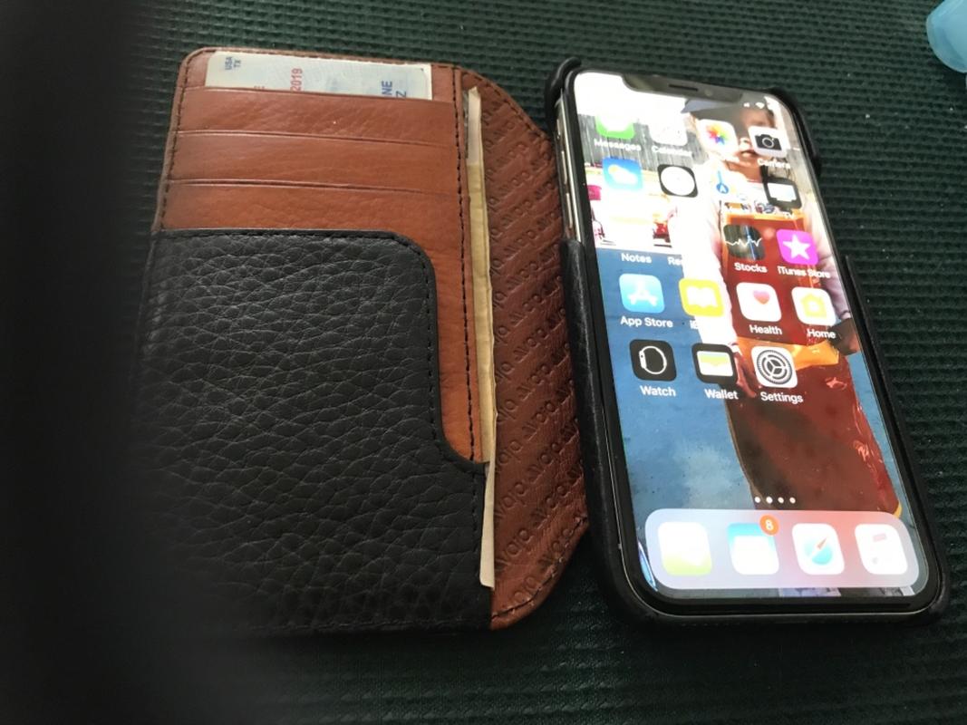 Premium Two Tone Iphone X Wallet Leather Case Vaja