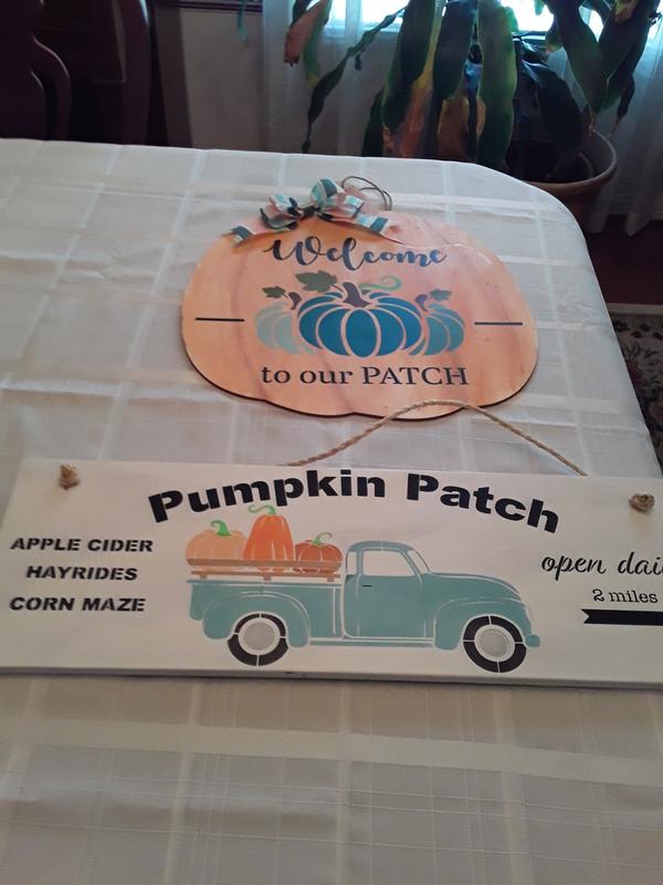 Fall Vintage Truck & Pumpkin Patch Reusable Stencil Set Essential Stencil