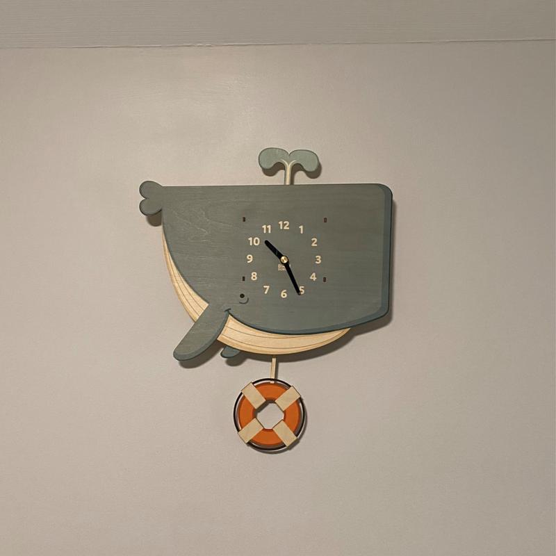 Kids Clock - Whale Pendulum Clock for Children - Ocean Animals Decor ...
