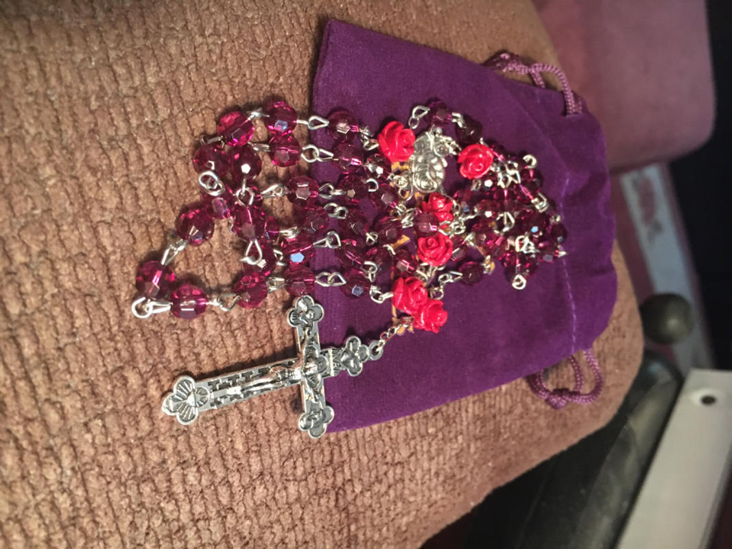 Lourdes Purple Red Rose Rosary – Christian Catholic Shop