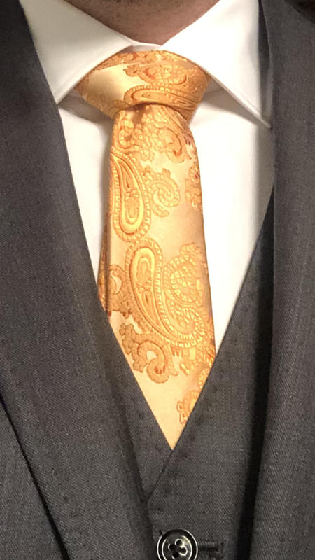 Gold Paisley Paul Malone Silk Tie and Accessories | Paul Malone