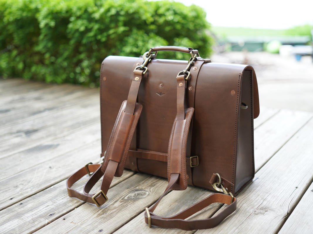 Leather Briefcase, Men's Brown Leather Laptop Bag from Satchel & Page