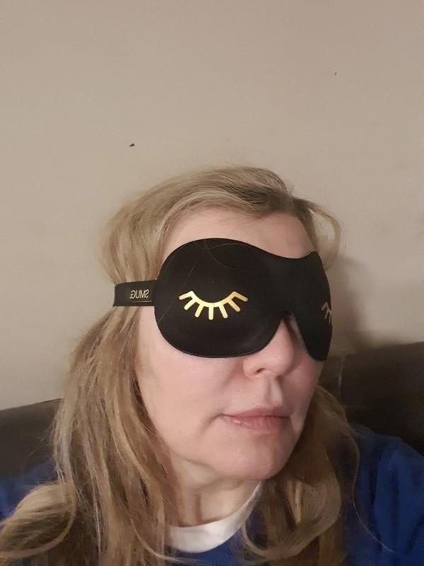 Soft Eyelash Friendly Blackout Sleep Masks Black Wink Print SMUG.