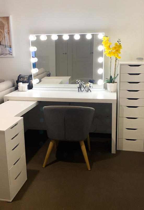Hollywood Pro Wide Vanity Makeup, Hollywood Vanity Mirror With Desk