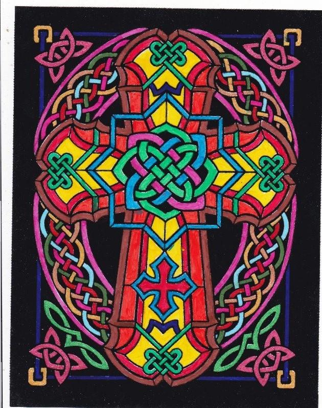 Crosses 6 Pack of Fuzzy Coloring Posters - Stuff2Color
