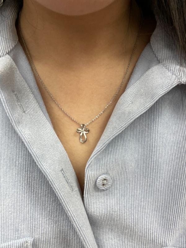 infinity cross necklace white gold