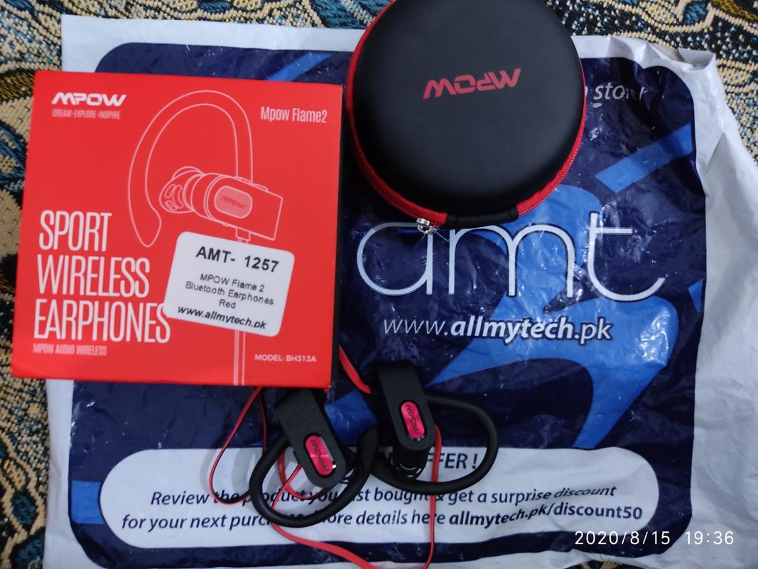 Flame 2 Bluetooth Earphones Sports Water Resistant by MPOW - Red