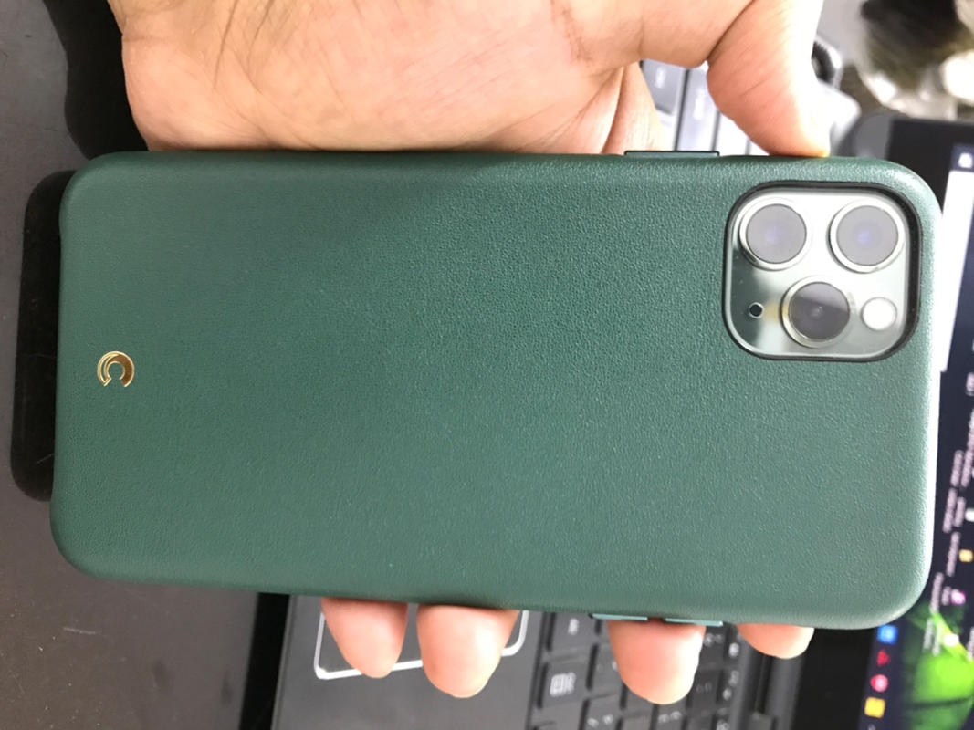 Iphone 11 Pro Max Leather Case By Spigen Forest Green Color