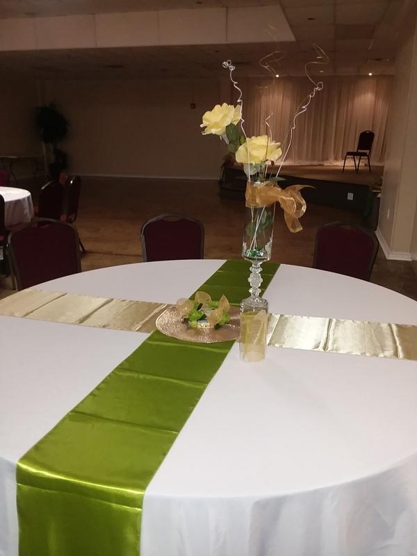 12"x108" Sage Green Satin Table Runner TableclothsFactory