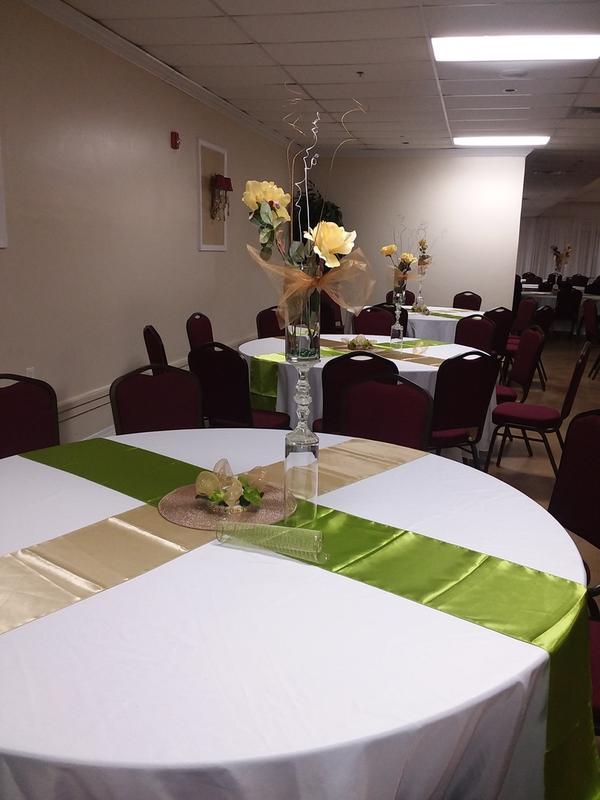 12"x108" Sage Green Satin Table Runner | TableclothsFactory