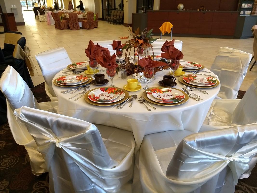 Ivory Universal Satin Chair Covers TableclothsFactory